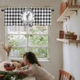 thumbnail image 5 of Merry Christmas Christmas Kitchen Curtain Valance, Window Curtain Valance Rod Pocket, 1 Panel Valances Window Treatment for Living Room Bedroom Bathroom Cafe Xmas (54x18 Reindeer Black Buffalo Plaid), 5 of 6