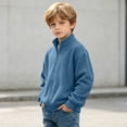 thumbnail image 5 of DJDLJWCJ Boys Zip Up Sweatshirts Stand Collar Long Sleeve Solid Color Sweatshirt Comforty Lightweight Full Zipper Jacket Navy Size 11, 5 of 9