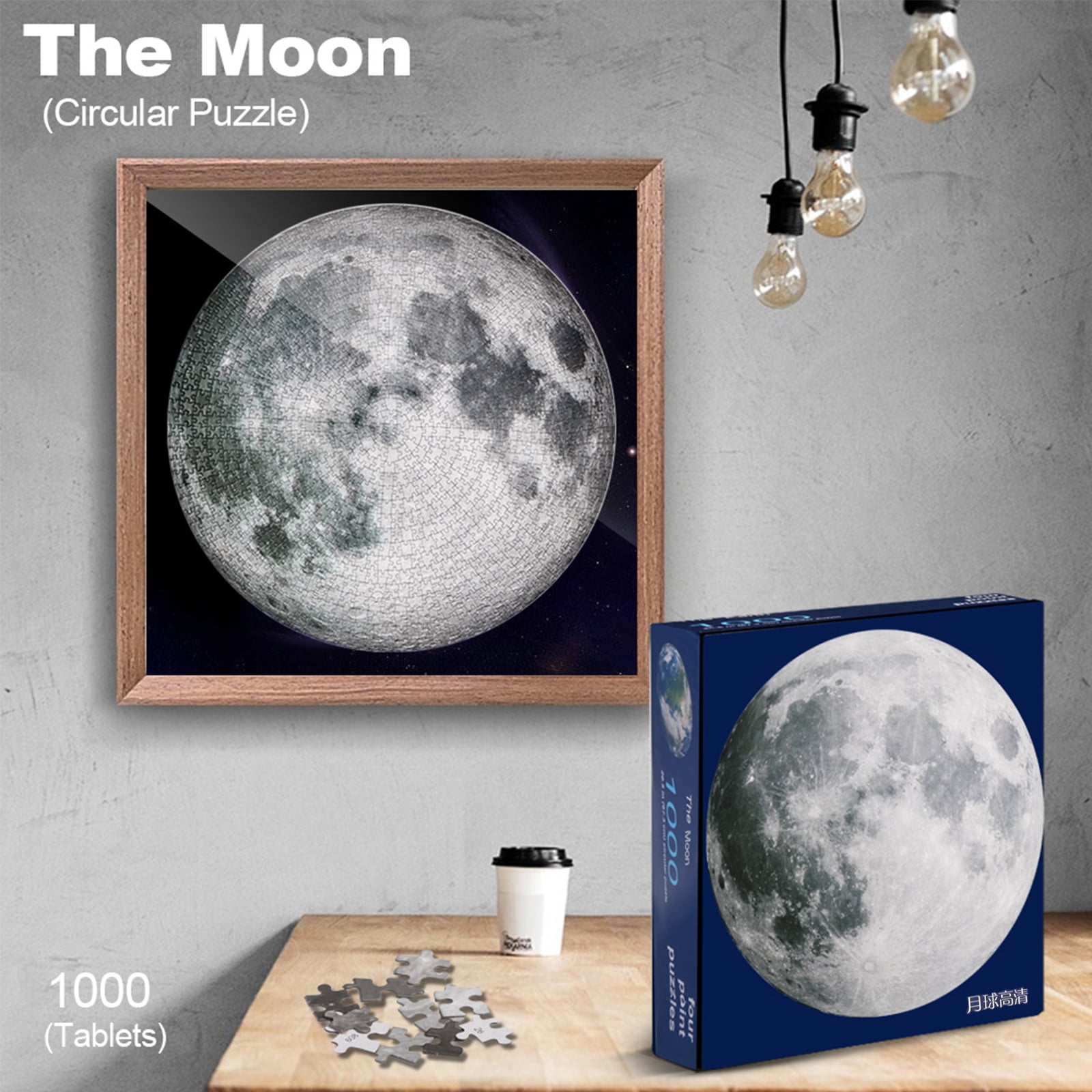 Details about   Full Moon Round Jigsaw Puzzle 1000 Pieces Souvenir Moon Puzzle Kids toys Adult 