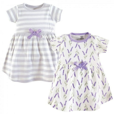 UPC: 0660168663020 | Touched by Nature Baby and Toddler Girl Organic Cotton Short-Sleeve Dresses 2pk Lavender 6-9 Months