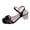 Black, variant on Women's Heels Ankle Strap Square Open Toe Clear Heeled Sandals Sequin Butterfly Elegant Pumps Dress Shoes Black Size 8