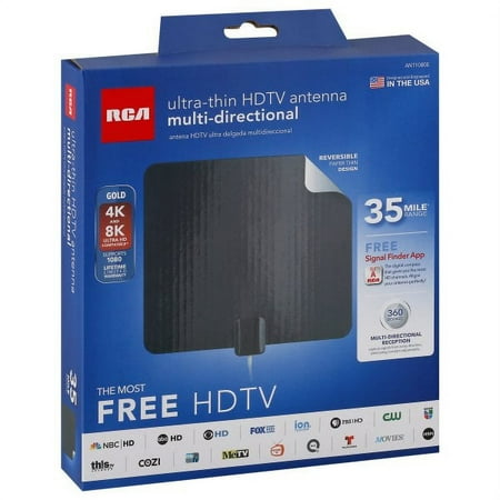 UPC: 0044476138973 | RCA 3006787 Indoor HDTV UHF & VHF Flat Antenna Black