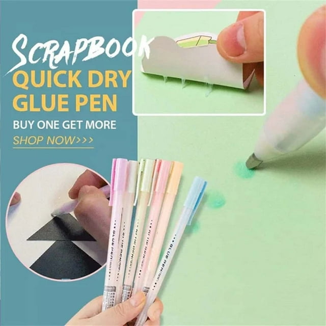 cpengpj Liquidation Stylo Distributeur Forme de Stylo Point Distributeur Manuel pour Enfants Compte-Séchage Couleur Stylo Distributeur Colle 6 ml