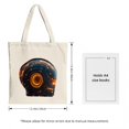 thumbnail image 3 of Futuristic Cream Tote Bag with Glowing Circular Design & Intricate Patterns Perfect for Shopping Travel & Parties, 3 of 4