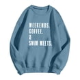thumbnail image 4 of Sweatshirts Women Shirts Printed Casual Pullover Sweatshirt Crewneck Soft Long Sleeve Tops Blue L, 4 of 4