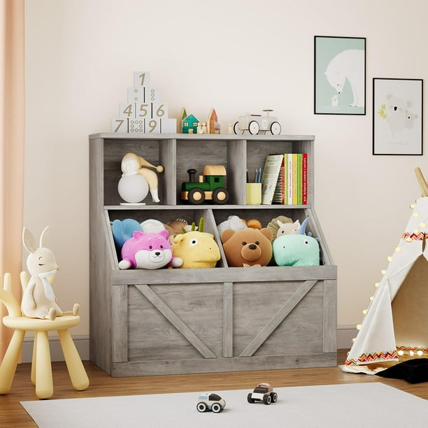Yeshouse Organizador de juguetes y estantería infantil, armario con estante para juguetes, ideal para sala de juegos o guardería