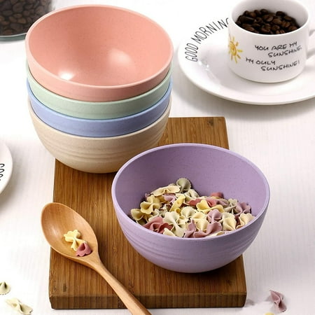 

5 PCS 12cm Bowls Wheat Straw Unbreakable Reusable Bowlad Bowl Soup Bowl Noodle Container Mixing Bowls