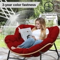 thumbnail image 3 of Cushions for Hanging Egg Chair, Thicken Outdoor rocking chair cushions, Garden Hanging Basket Chair Seat, Papasan Chair Cushion（Red）, 3 of 7