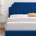 thumbnail image 5 of Platform Bed Frame, Full Size, Velvet, Blue Navy, Modern Contemporary Urban Design, Bedroom Master Guest Suite, 5 of 10