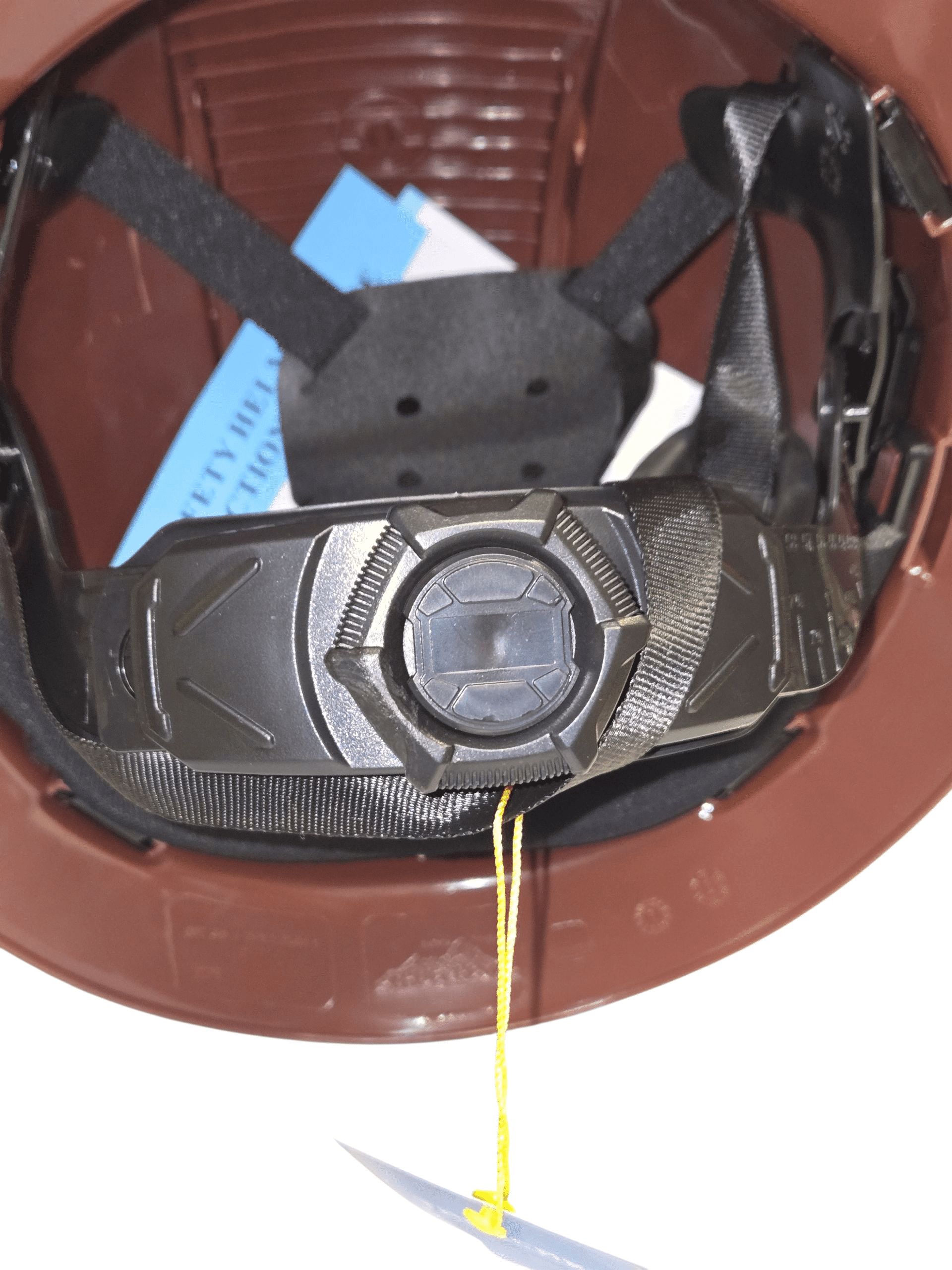HDPE Natural Brown Tan Full Brim Hard Hat with Fas-trac Suspension