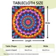 thumbnail image 2 of Colorful Tie Dye Peacock Mandala Pattern Square Fitted Tablecloth with Elastic Edge,Square Table Cover,Washable Elastic Table Cover for Home Kitchen Party Decor 36"x36", 2 of 6