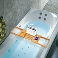 Ollieroo Natural Bamboo Bathtub Caddy with Extending Sides Adjustable
