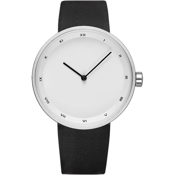 Mens Watches Ultra-Thin Minimalist Fashion Simple Business Wrist Watch for Men Unisex Dress with Leather Band
