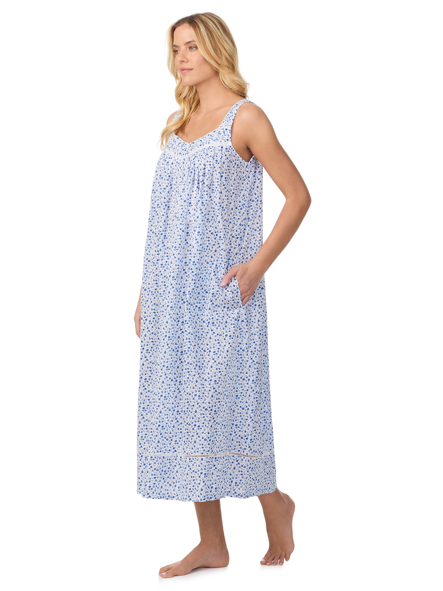 Aria Women's Lightweight Cotton Woven 50" Ballet Nightgown, Sizes XS-5X