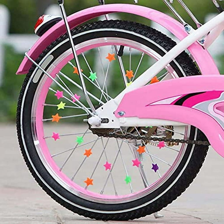 NT-ling Star Bike Wheel Spokes Bead Plastic Clip Bead Plastic Bike Spokes  Colorful Bicycle Spokes Decorations for Childrens Bicycle Spokes  Accessories Wheel Decorations 36 Pieces 
