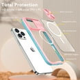 thumbnail image 2 of Crystal Clear Design for iPhone SE 2022 & 2020 / iPhone 8 / iPhone 7 Case with Camera Lens Sliding Cover, Military Grade Drop Protection Non-Yellowing Slim Transparent Shockproof Phone Case, Pink, 2 of 6