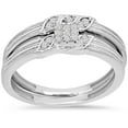 thumbnail image 1 of 1/6ct Diamond Engagement Wedding Ring Set 10K White Gold, 1 of 4