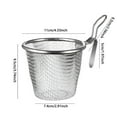 thumbnail image 3 of Stainless Steel Fry Basket - Fine Mesh Food Strainer for Noodles, Dumplings & Hot Pot - Kitchen Colander with Handle for Frying, Draining & Serving, 3 of 4