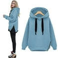 thumbnail image 4 of jjayotai Women's Hoodie Pullover, Side Zipper Hooded Warm Hoodie Casual Fashion Solid Color Drawstring Sweatshirt, 4 of 5