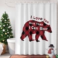 thumbnail image 3 of Christmas Shower Curtain Red Plaid Shower Curtains for Bathroom Winter Holiday Xmas Decor, Waterproof Polyester Shower Curtain Set with Hooks, Extra Long 72" x 84" Polar Bears Christmas, 3 of 7