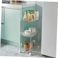 thumbnail image 3 of OUNONA Multifunctional Trolley Storage Rack Movable with Casters Plastic 1 Pcs, 3 of 8