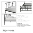 Novogratz Bushwick Metal Bed, Queen, Gunmetal Gray
