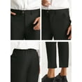 thumbnail image 6 of INSPIRE CHIC Men's Formal Flat Front Skinny Office Prom Cropped Dress Pants Black 28, 6 of 6