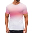 thumbnail image 2 of Fnnxeal Mens T-Shirts Short Sleeve Casual Crew Neck Print Summer Pink Shirts for Men Size XL, 2 of 6