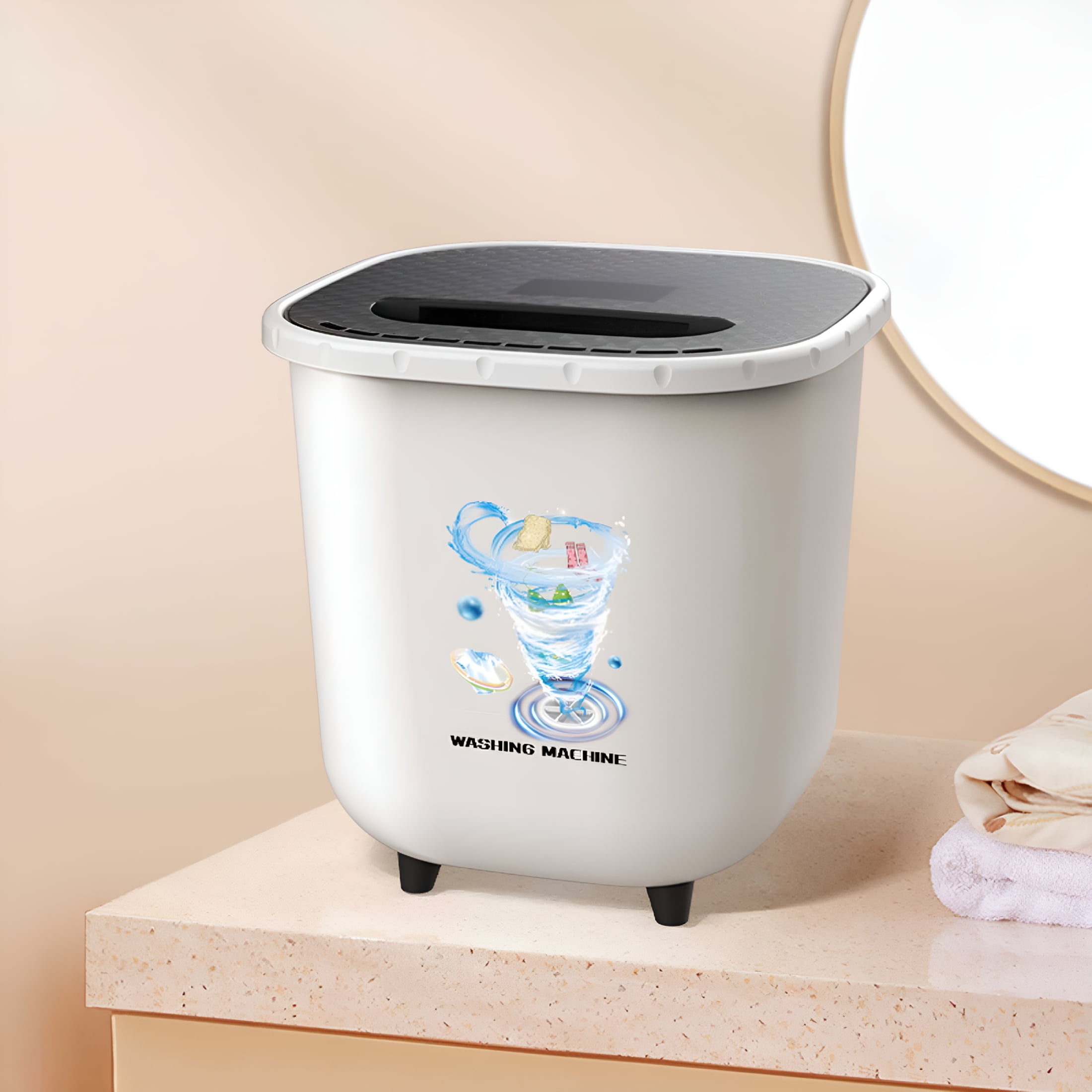 HIBIBUD Portable Washing Machine with Spin Dryer Mini Portable Washing Machine,Bucket Washer for Clothes Laundry,Underwear Washing Machine for Camping,RV,Travel,Small Spaces