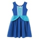 thumbnail image 3 of Disney-vestido de algodón hasta la rodilla para niñas, vestido de princesa, Elsa, Anna, Ariel, Rapunzel, ropa de Cosplay de sirena, Verano, 3 of 5