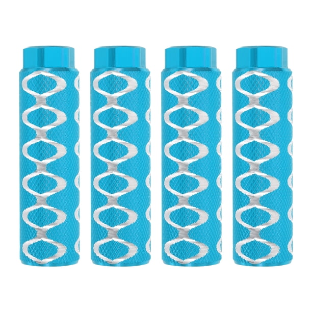 Uxcell 4 Paquete de Patines de Bicicleta de Aleación de Aluminio Antideslizantes Ajuste de 3/8 pulgadas con Círculo Azul Claro