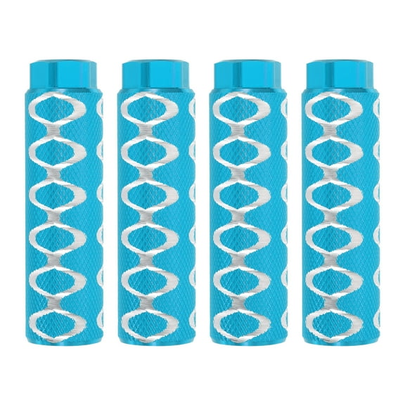 Uxcell Bike Pegs Fit Axles, Aluminum Alloy Anti-Skid Foot Bicycle Peg Back Seat Stands BMX Light Blue