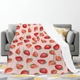 thumbnail image 2 of Strawberry Fleece Throw Blanket for Bed 80" x 60", Strawberry Lightweight Super Soft Plush Flannel Throw Blanket for Women, Men and Kids, 2 of 6