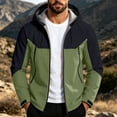 thumbnail image 2 of Hooded Rain Jacket for Men Solid Color Outdoor Windproof And Waterproof Long Sleeved Hooded Jacket Rainy Day Commute, 2 of 7