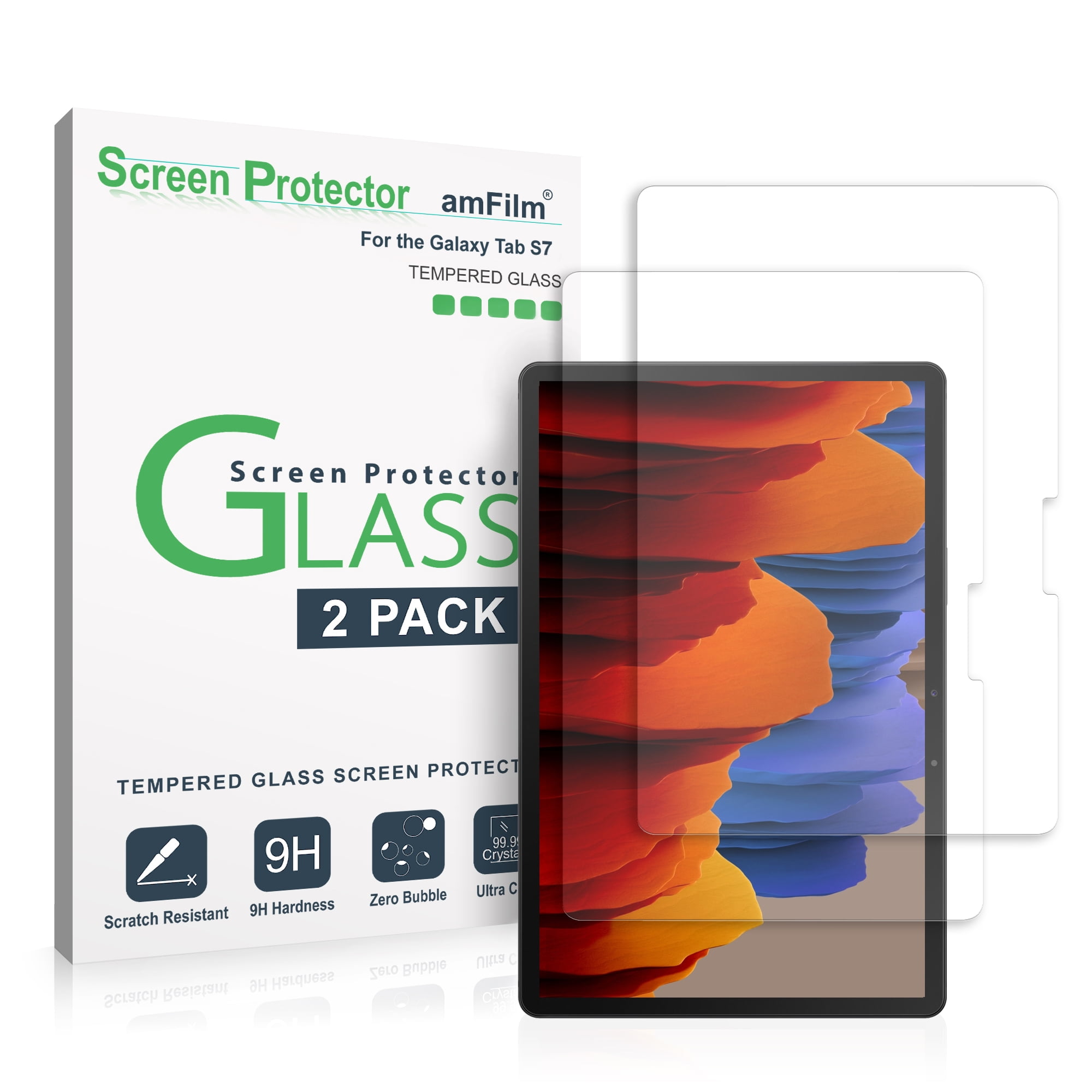 2 Pack Real Tempered Glass Screen Protector Cover Film For Samsung Galaxy Tablet 