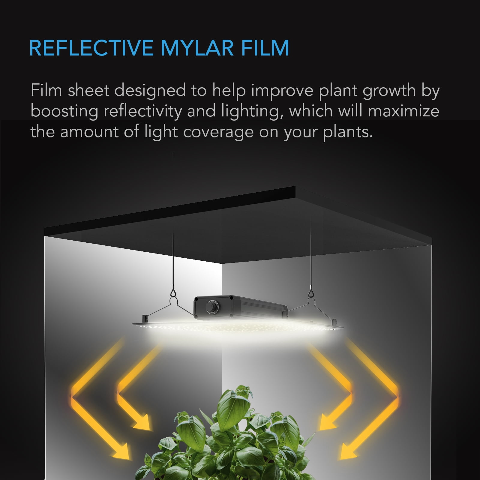 AC Infinity Mylar Film Roll 4’ x 25’ x 0.1” Greenhouse Reflective Cover, Tear-Resistant