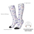 thumbnail image 5 of Picia Women Crew Soft Moisture-wicking Socks Lavender Flowers Pattern Design Cotton Socks, One Size fit All, 5 of 9
