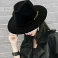 thumbnail image 6 of Women Wide Brim Felt Fedora Hat black, 6 of 9