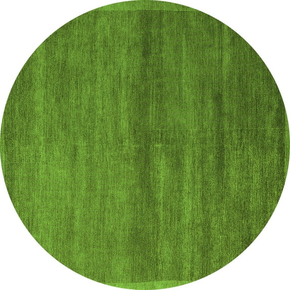 Ahgly Company Indoor Round Abstract Green Modern Area Rugs, 6' Round