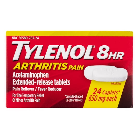 5 Pack Tylenol 8 HR Arthritis Pain Reliever 650 MG 24 Caplets Each