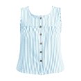 thumbnail image 4 of VBVC Women's Striped Button Down Tank Tops , Ladies' Loose Fit Sleeveless Blouse , Casual Summer Shirts For Women, S-2XL, 4 of 6