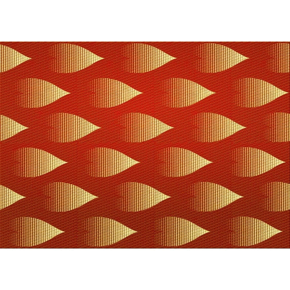 Ahgly Company Indoor Rectangle Patterned Neon Orange Area Rugs, 8' x 10'