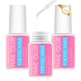 thumbnail image 1 of 3 botellas de pegamento para uñas de 8 g, pegamento para uñas de secado rápido, pegamento para uñas súper fuerte para puntas de uñas con cepillo, pegamento para uñas para uñas acrílicas, pegamento par, 1 of 1
