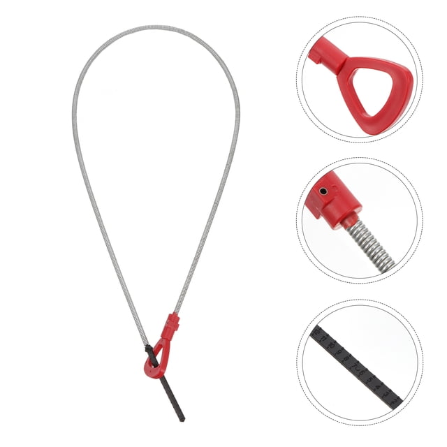 RUNROTOO Oil Check Stick Steel Red for Engine Oil Level Indicator 1Pack