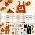 thumbnail image 4 of Vdoaml Newborn Halloween 2 Piece Outfit Baby Girls Suspender Pants Knotted Hat Set Infants Sleeveless Jumpsuit 0-3 Months Black, 4 of 5