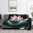 thumbnail image 5 of KLL Snake Holding A Lotus Print Fleece Throw Blanket, Horizontal Fleece Bedding Cute Soft Blankets Comfy Fleece Flannel Plush Home Decor for Couch & Bed -60"x50", 5 of 9