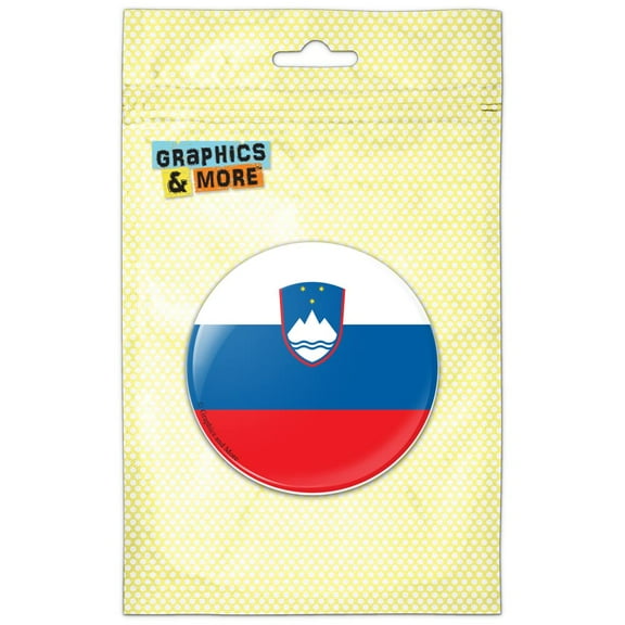 Slovenia National Country Flag Pinback Button Pin Badge