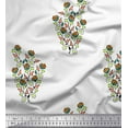 thumbnail image 1 of Soimoi Polyester Crepe Fabric Leaves & Floral Block Printed Fabric 1 Yard 52 Inch Wide, 1 of 3