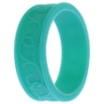 thumbnail image 2 of Anillo de boda con flor de silicona - Turquesa de ROQ para mujer - Anillo de 8 mm, 2 of 2
