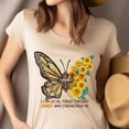 thumbnail image 4 of Philippians 4:13 Christian Butterfly Sunflower Faith T-Shirt, Navy, Size M, 4 of 6